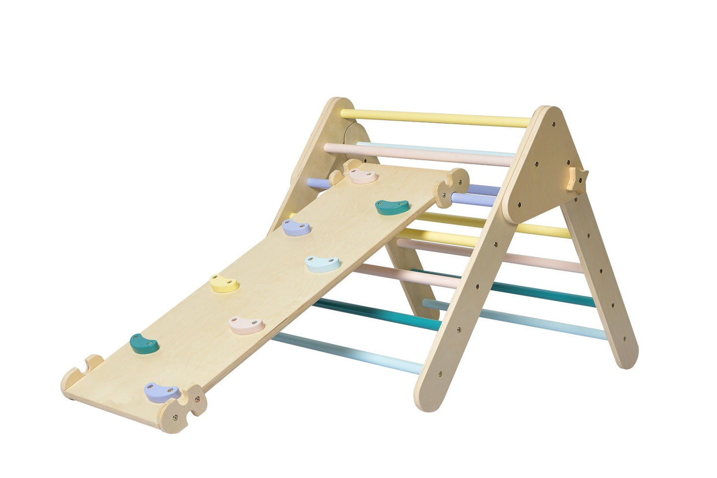 Pastel Pikler set /Montessori climbing set UAE/Pikler triangle set /wooden climbing toys /Toddler activity set