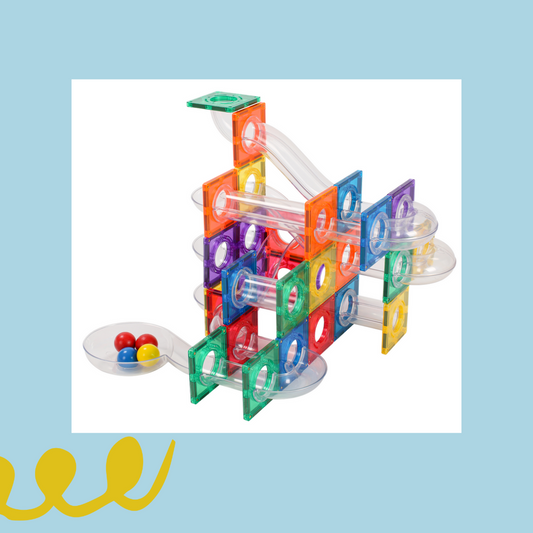 STEM Marble Runner Magnetic Tiles 100+Lighting ball