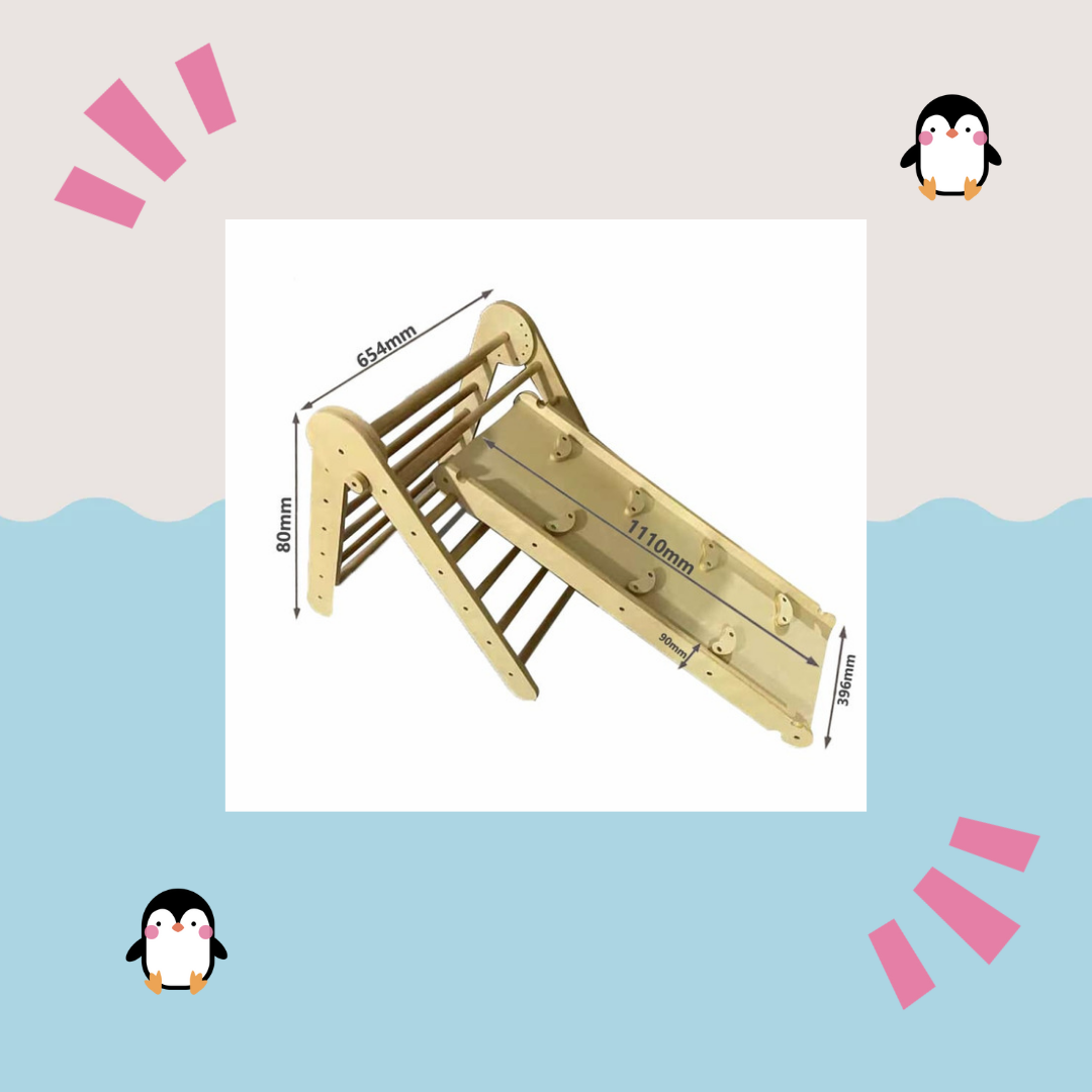 Pikler Triangle with Ramp & Small wobble board
