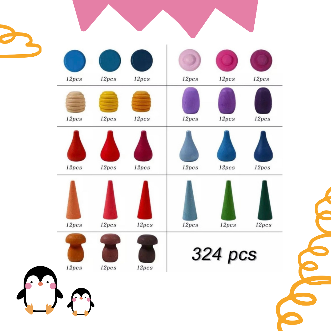 Rainbow Wooden Shapes