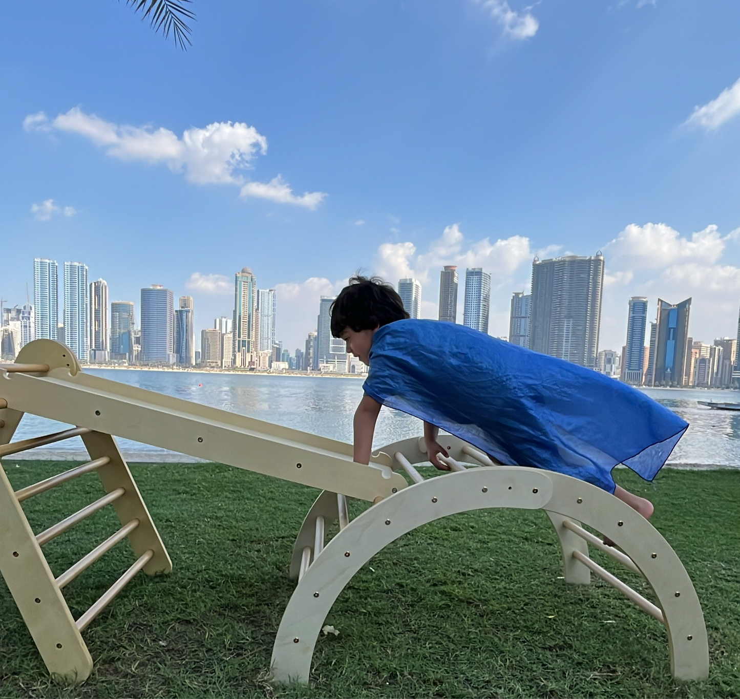 Natural Large Climbing Rocker with Ramp set 4