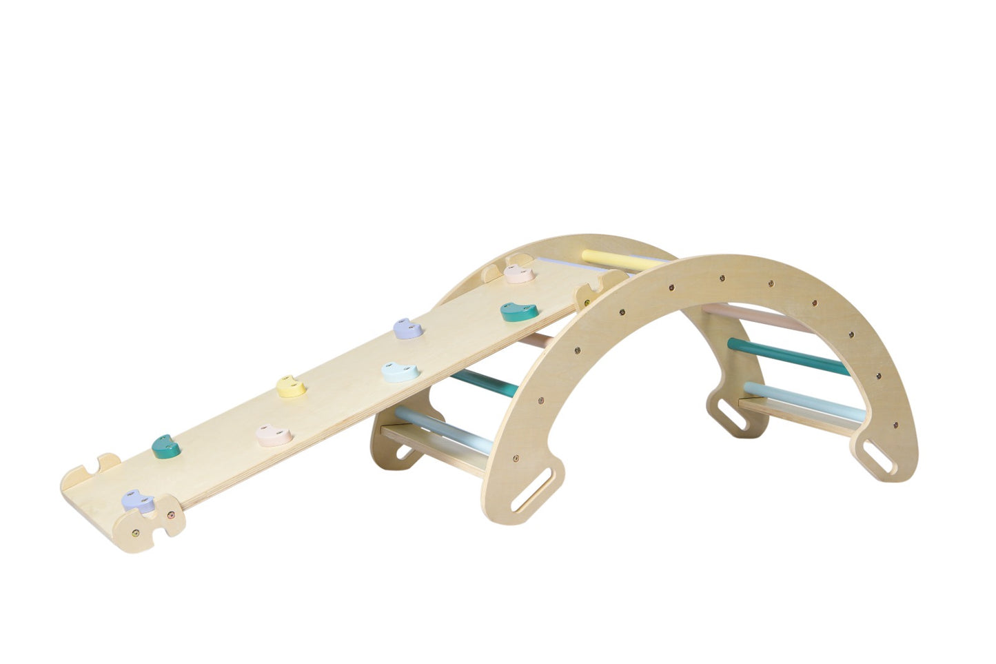 Pastel Pikler set /Montessori climbing set UAE/Pikler triangle set /wooden climbing toys /Toddler activity set