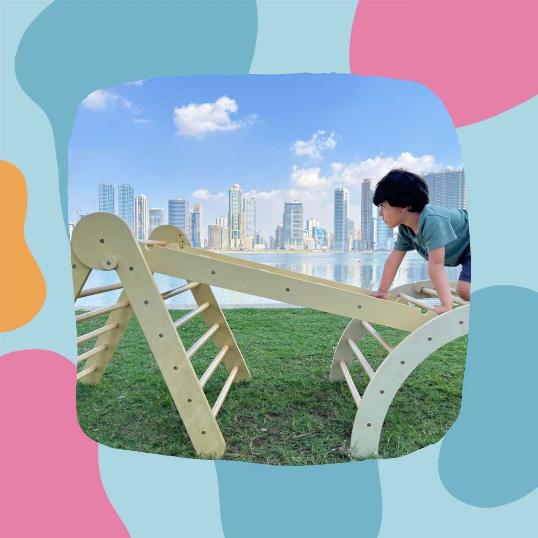 Pikler Triangle with Climbing arch set/Montessori Climbing Toy
