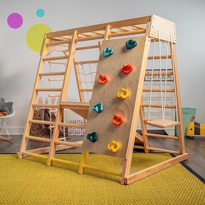 Magnolia Indoor play gym 6 in 1 π§/Indoor Wooden Play Gym β Montessori-Inspired Adventure Tower