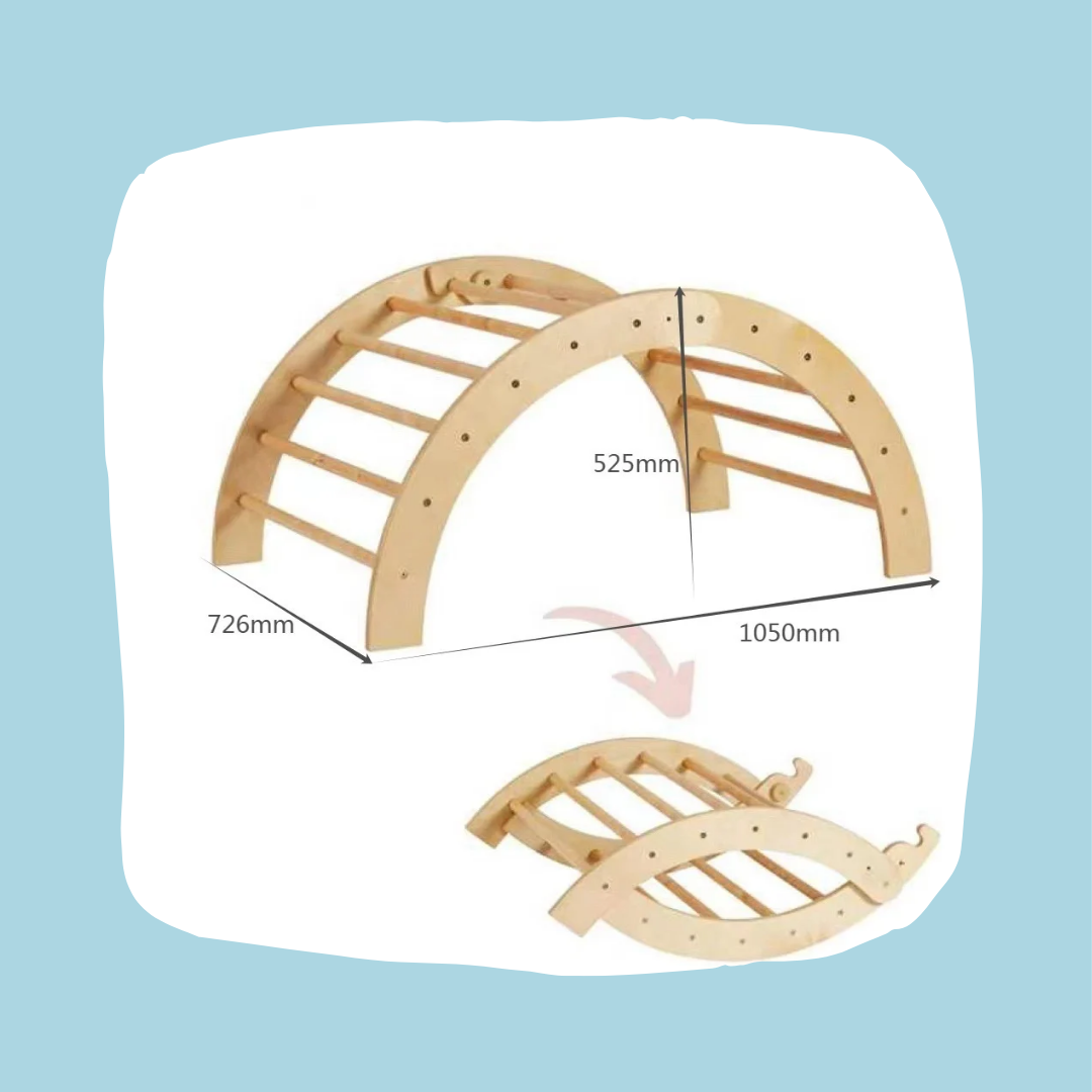 Natural Large Climbing Rocker with Ramp set 4