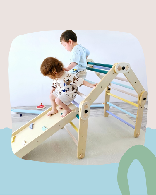 Convertible Pikler Triangle with Ramp(Climbing & Slide)/Montessori Convertible Triangle -The Ultimate Climbing Adventure for Kids