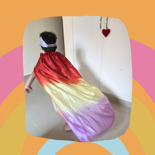 Rainbow silk cape