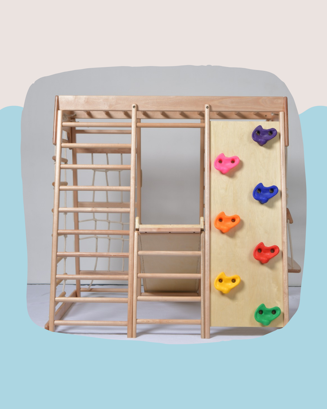 Magnolia Indoor play gym 6 in 1 🧗/Indoor Wooden Play Gym – Montessori-Inspired Adventure Tower