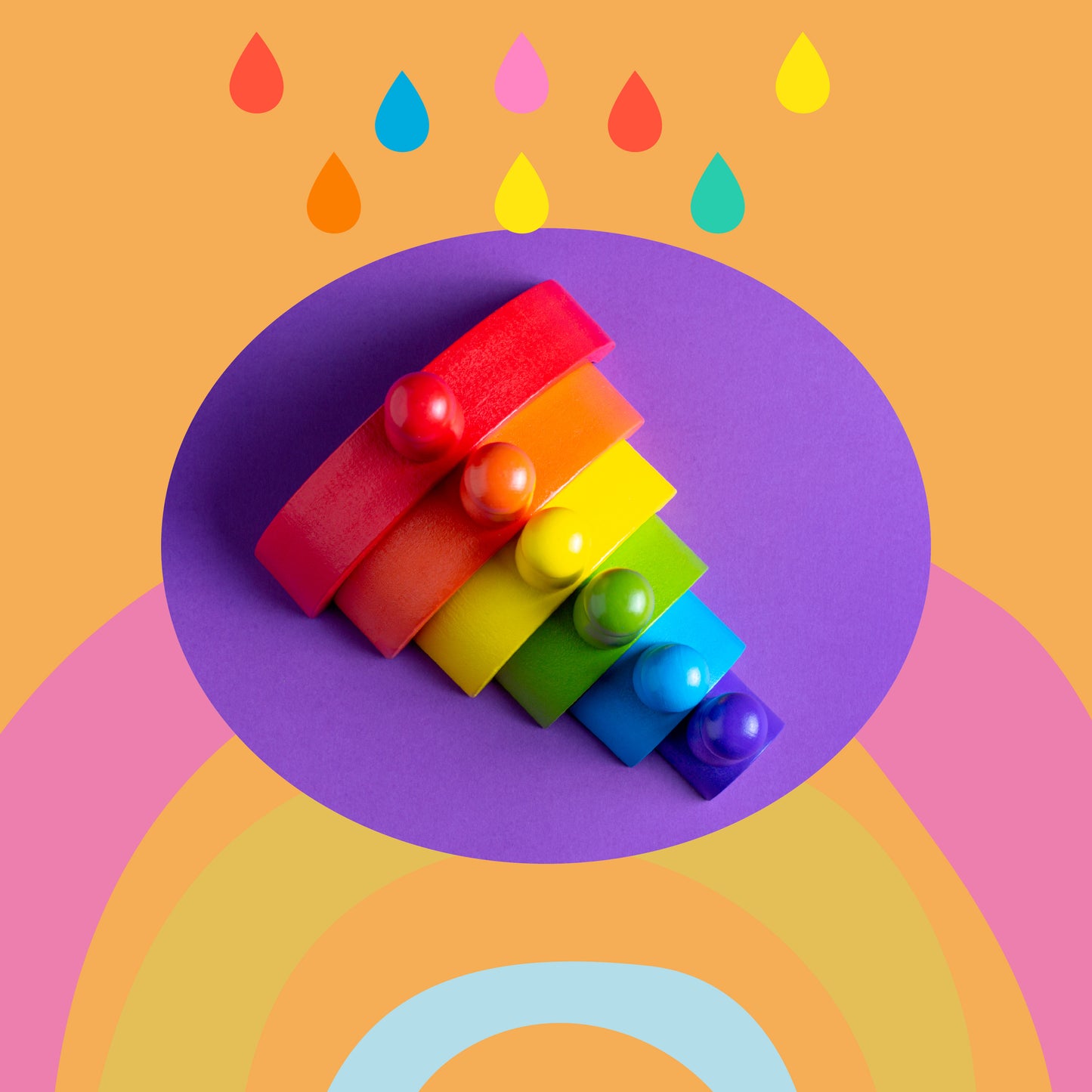 Wooden Rainbow with Balls