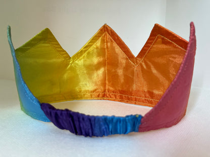 Rainbow Silk Cape with Crown