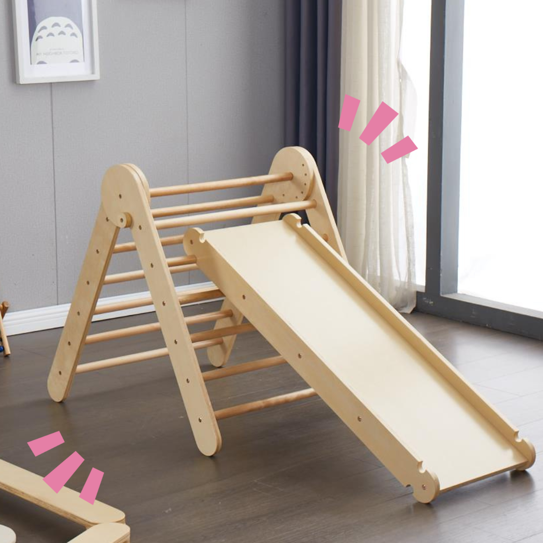 Pink Triangle Ramp Pikler Triangle with Ramp – Welcome To Our Store
